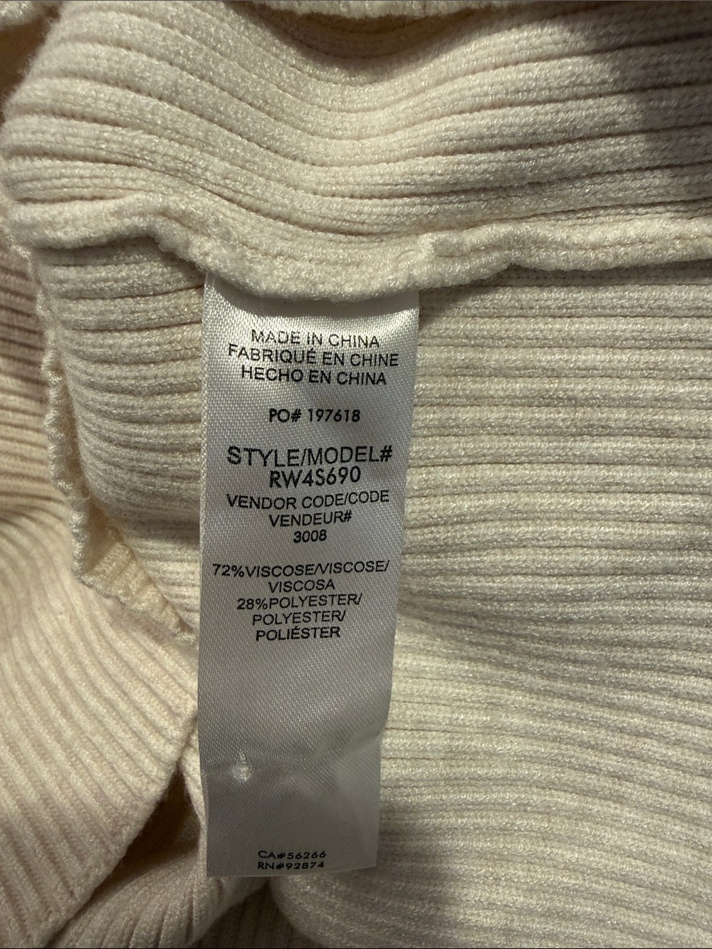Splendid x @cellajaneblog Slouchy Tunic Ribbed Turtleneck Cream size Medium - Picture 3 of 4